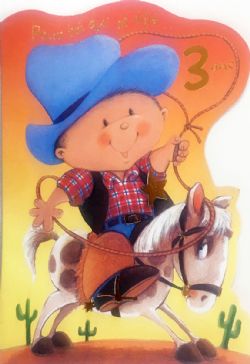 3 ANS - CARTE D'ANNIVERSAIRE DE COWBOYS - DE ROSEDALE
